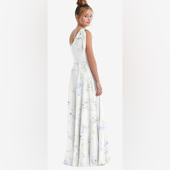 After Six Chiffon Draped One Shoulder Cocktail Weeding Guess Floral Maxi Size 12 - Picture 12 of 12